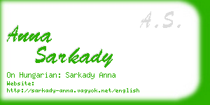 anna sarkady business card